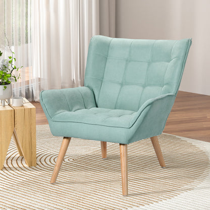 Artiss Armchair Lounge Chair Accent Chairs Sofa Linen Fabric Cushion Seat Blue-Furniture &gt; Bar Stools &amp; Chairs-PEROZ Accessories