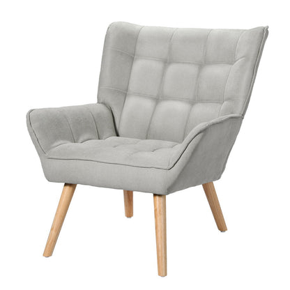Artiss Armchair Lounge Chair Accent Chairs Sofa Linen Fabric Cushion Seat Grey-Furniture &gt; Bar Stools &amp; Chairs-PEROZ Accessories