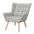 Artiss Armchair Lounge Chair Accent Chairs Sofa Linen Fabric Cushion Seat Grey-Furniture > Bar Stools & Chairs-PEROZ Accessories