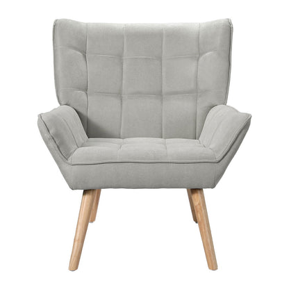Artiss Armchair Lounge Chair Accent Chairs Sofa Linen Fabric Cushion Seat Grey-Furniture &gt; Bar Stools &amp; Chairs-PEROZ Accessories