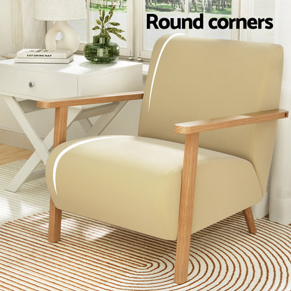 Artiss Armchair Velvet Yellow Olie-Furniture &gt; Bar Stools &amp; Chairs-PEROZ Accessories