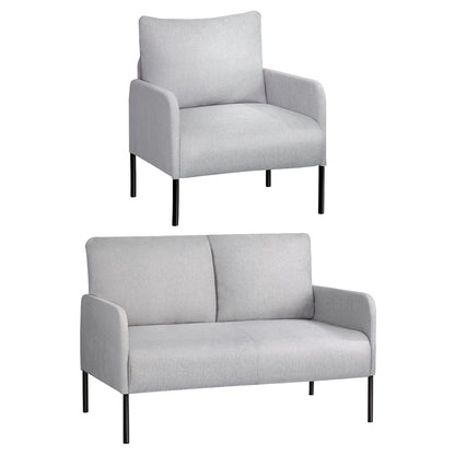 Artiss Armchair 4 Seater Sofa Set Pillow Gery Kane-Furniture &gt; Bar Stools &amp; Chairs &gt; Arm Chairs &amp; Recliners-PEROZ Accessories