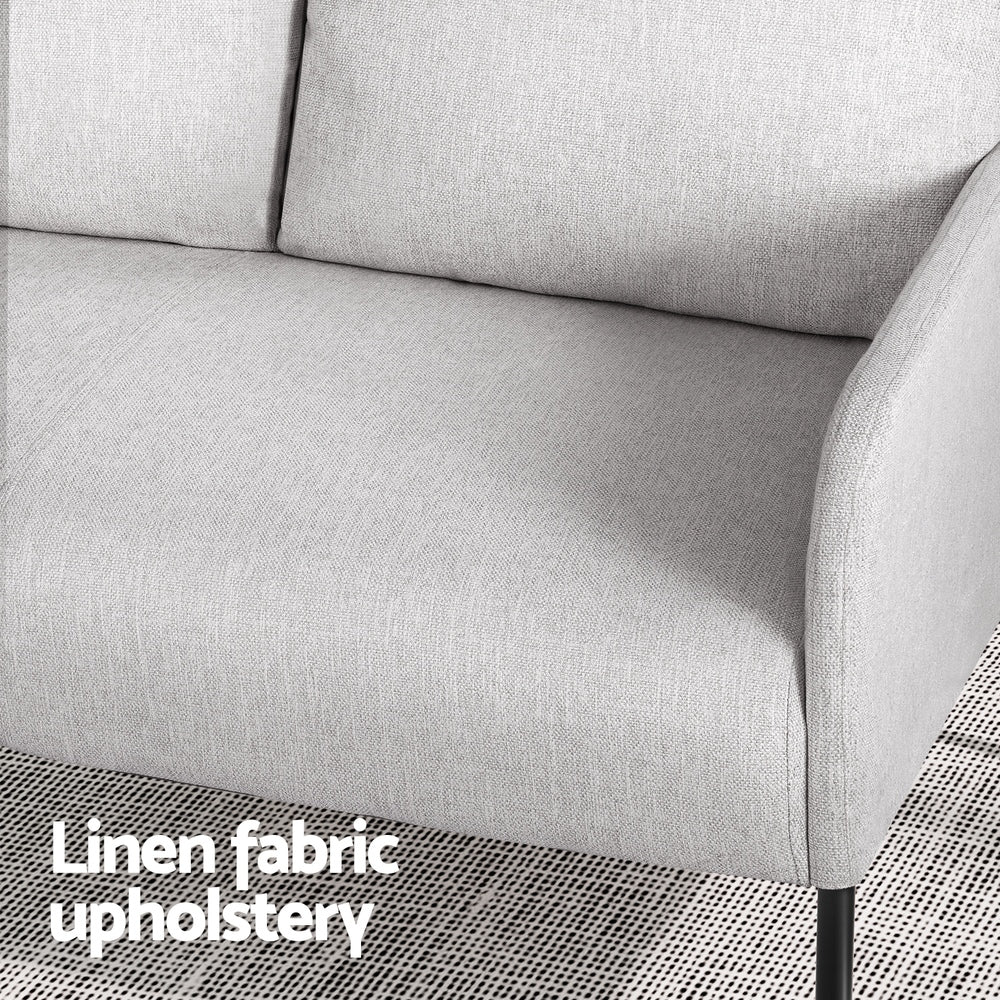 Artiss Armchair 4 Seater Sofa Set Pillow Gery Kane-Furniture &gt; Bar Stools &amp; Chairs &gt; Arm Chairs &amp; Recliners-PEROZ Accessories