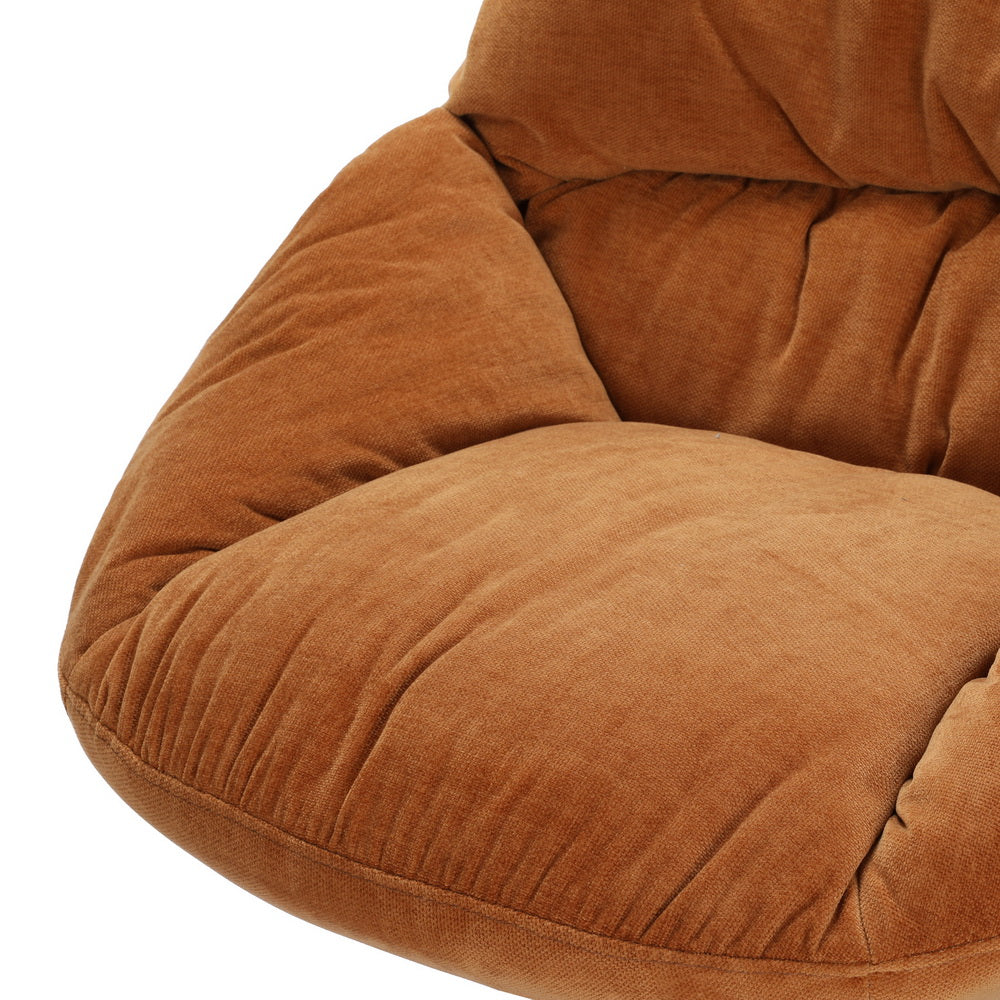 Artiss Armchair Set with Ottoman Linen Fabric Orange Yaro-Furniture &gt; Bar Stools &amp; Chairs-PEROZ Accessories