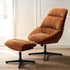 Artiss Armchair Set with Ottoman Linen Fabric Orange Yaro-Furniture > Bar Stools & Chairs-PEROZ Accessories