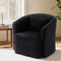 Artiss Round Swivel Armchair Sherpa Fleece Black-Furniture > Bar Stools & Chairs > Arm Chairs & Recliners-PEROZ Accessories