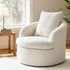 Artiss Round Swivel Armchair Extra Pillow White-Furniture > Bar Stools & Chairs > Arm Chairs & Recliners-PEROZ Accessories