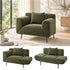 Artiss Armchair 3-in-1 Convertible Chenille Lounger and Daybed Green-Furniture > Bar Stools & Chairs > Arm Chairs & Recliners-PEROZ Accessories