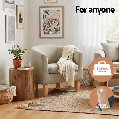 Artiss Armchair Tub Chair Beige Abby-Armchairs-PEROZ Accessories