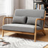 Artiss Armchair 2-seater Loveseat Fabric Grey-Furniture > Bar Stools & Chairs > Arm Chairs & Recliners-PEROZ Accessories