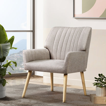 Artiss Armchair Fabric Beige Sebastini-Armchairs-PEROZ Accessories