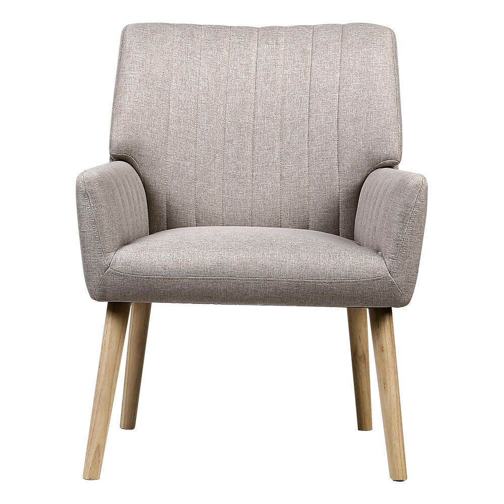 Artiss Armchair Fabric Beige Sebastini-Armchairs-PEROZ Accessories