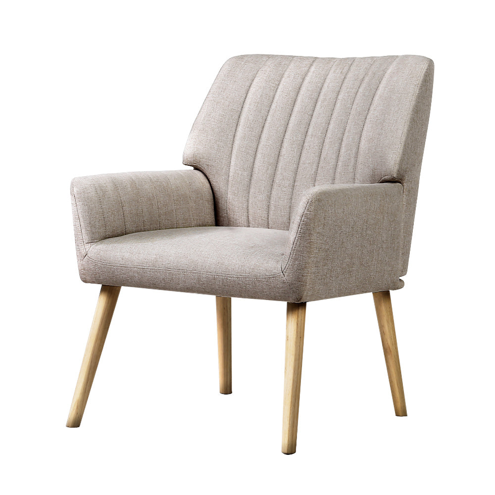 Artiss Armchair Fabric Beige Sebastini-Armchairs-PEROZ Accessories