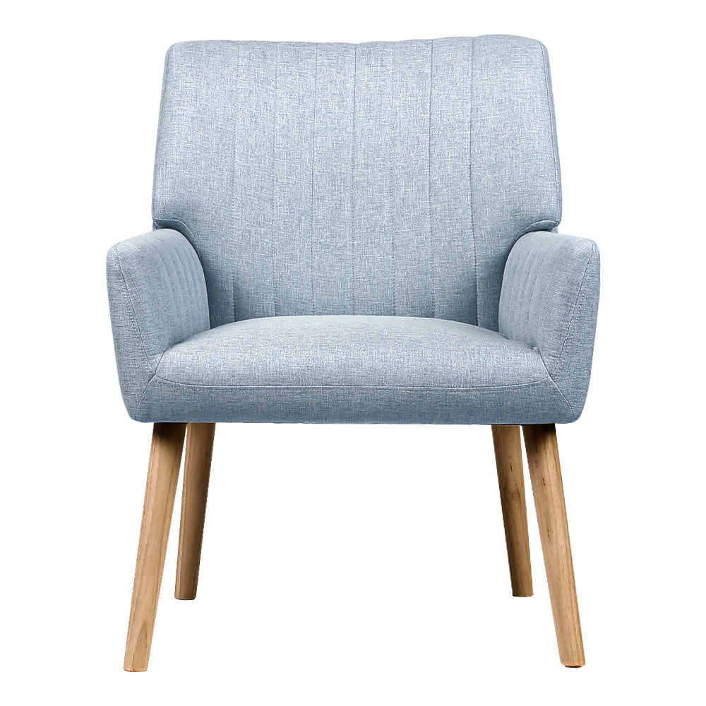 Artiss Armchair Fabric Blue Grey Sebastini-Armchairs-PEROZ Accessories