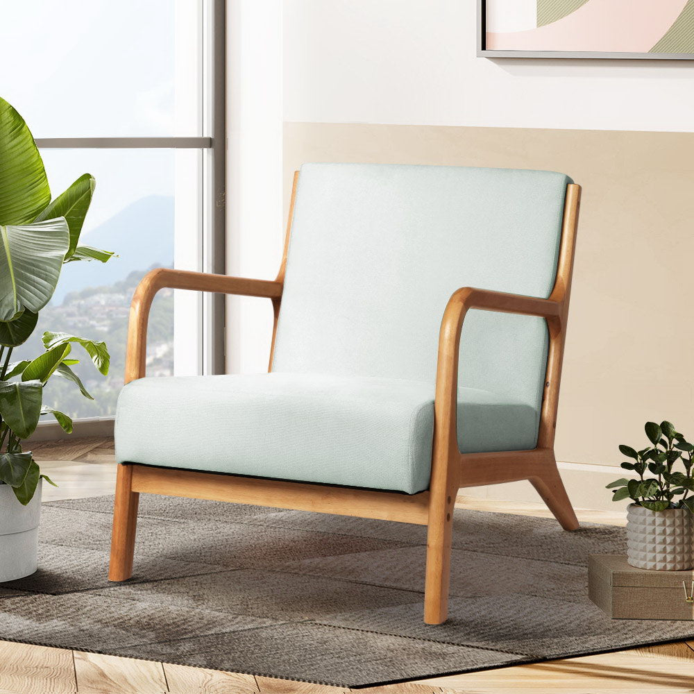 Artiss Armchair Fabric Grey Olive-Armchairs-PEROZ Accessories