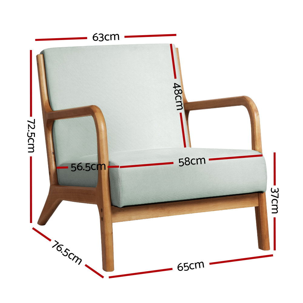 Artiss Armchair Fabric Grey Olive-Armchairs-PEROZ Accessories