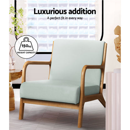 Artiss Armchair Fabric Grey Olive-Armchairs-PEROZ Accessories