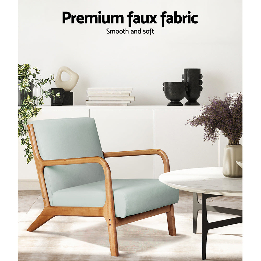 Artiss Armchair Fabric Grey Olive-Armchairs-PEROZ Accessories