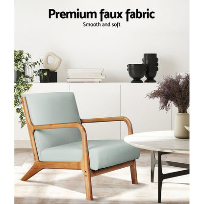 Artiss Armchair Fabric Grey Olive-Armchairs-PEROZ Accessories