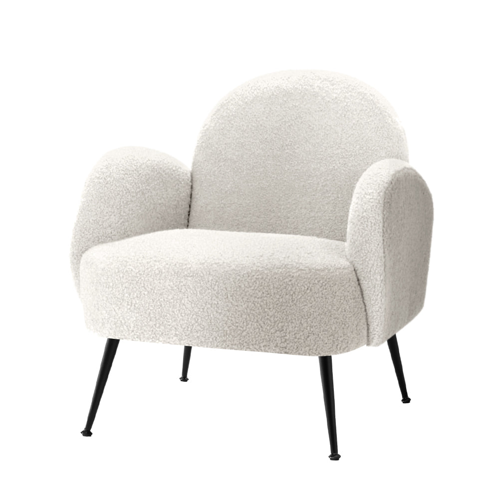 Artiss Armchair Boucle White Hanes-Armchairs-PEROZ Accessories