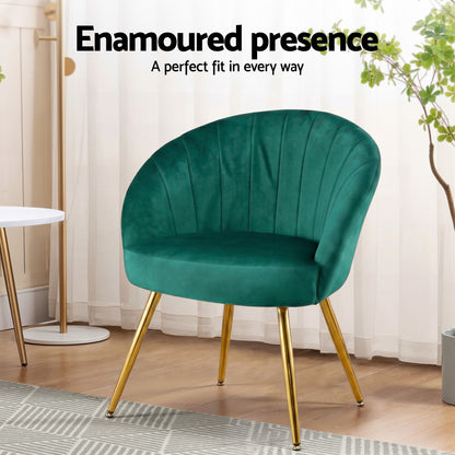 Artiss Armchair Velvet Green Eloise-Armchairs-PEROZ Accessories