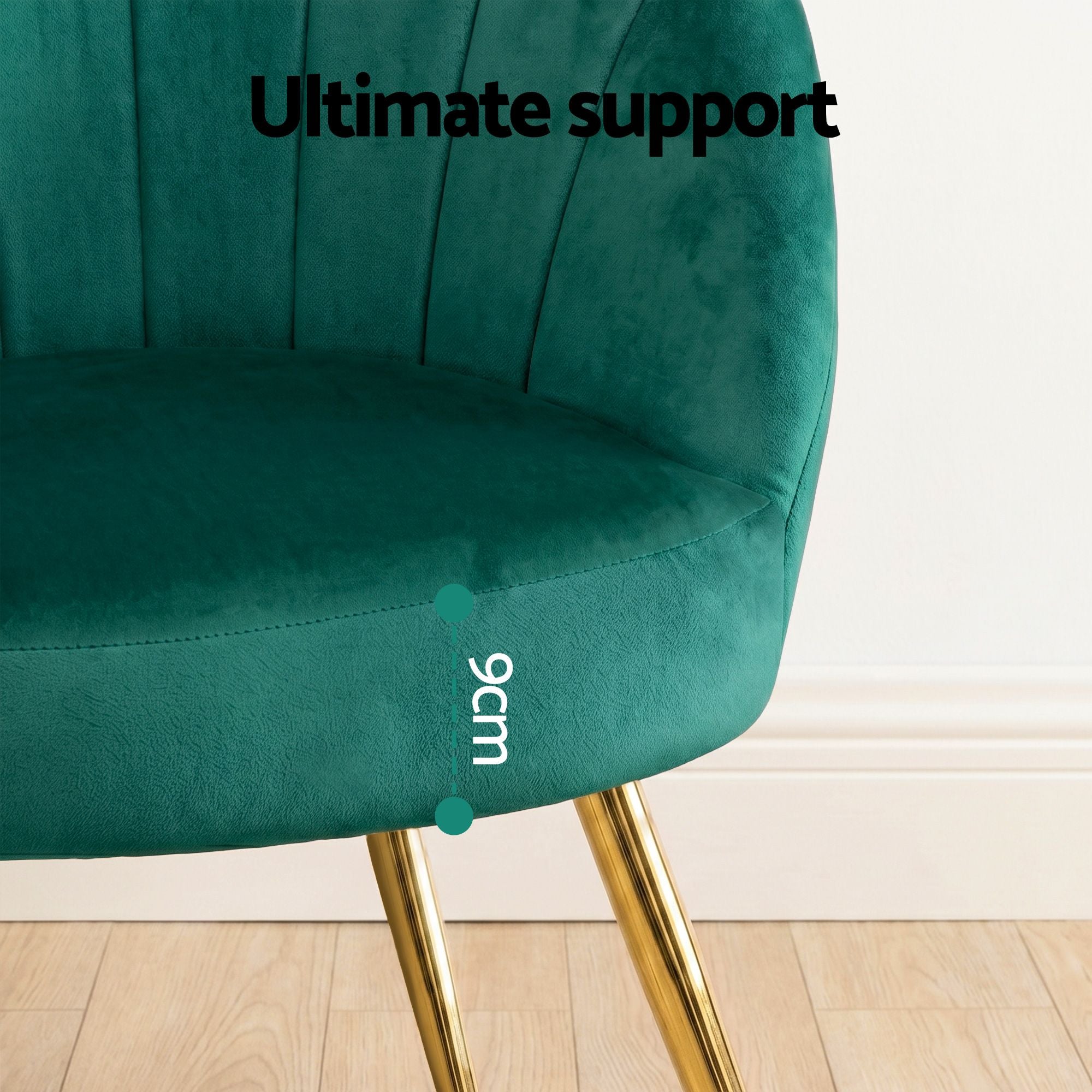 Artiss Armchair Velvet Green Eloise-Armchairs-PEROZ Accessories