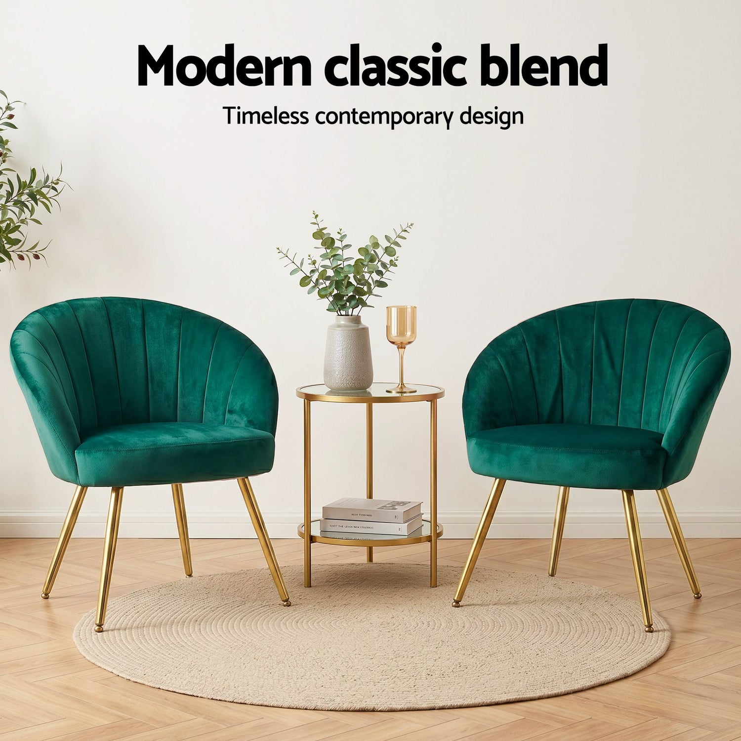 Artiss Armchair Velvet Green Eloise-Armchairs-PEROZ Accessories