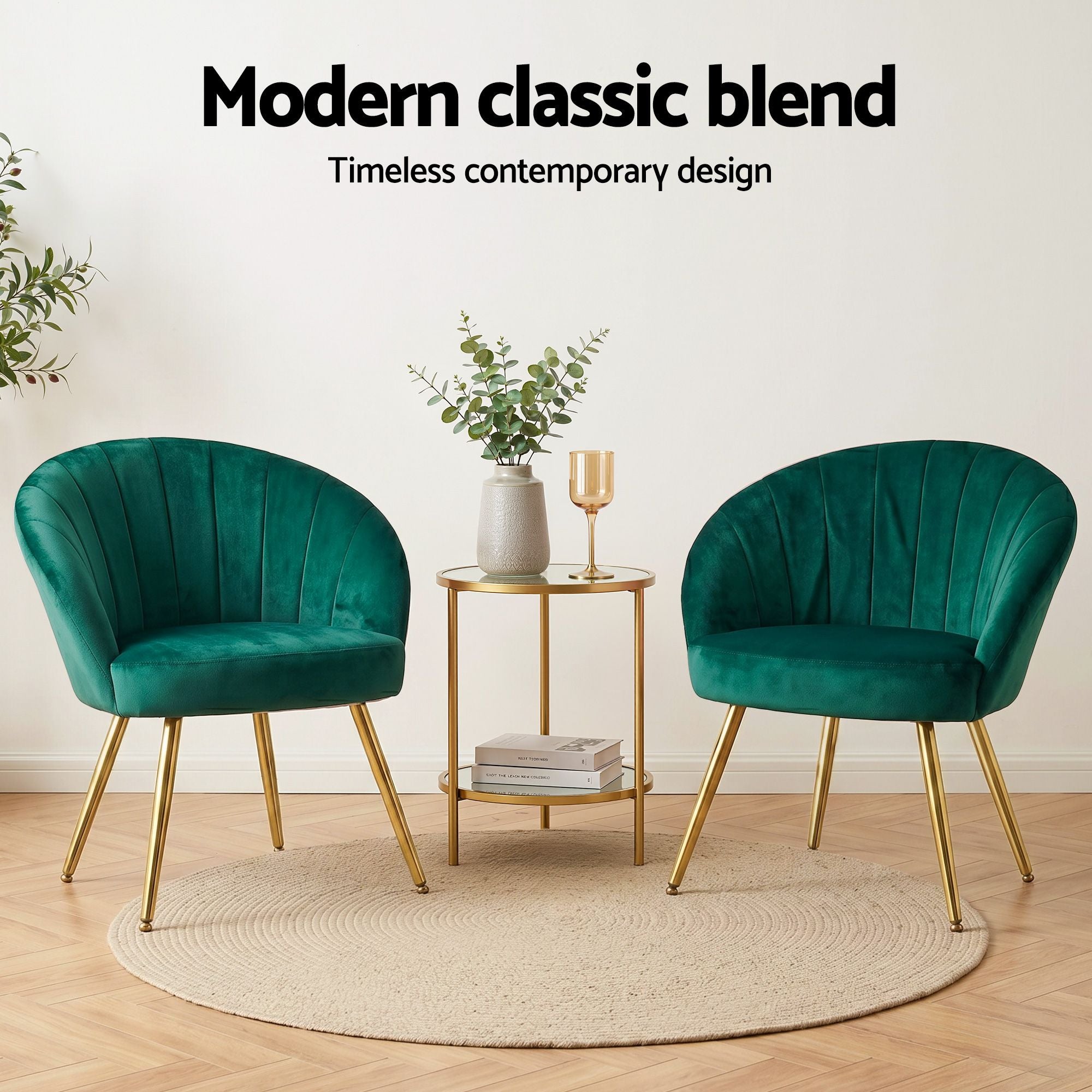 Artiss Armchair Velvet Green Eloise-Armchairs-PEROZ Accessories