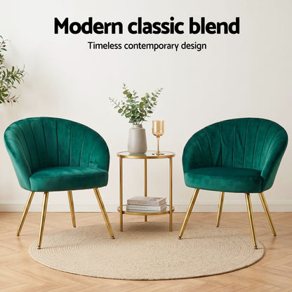 Artiss Armchair Velvet Green Eloise-Armchairs-PEROZ Accessories