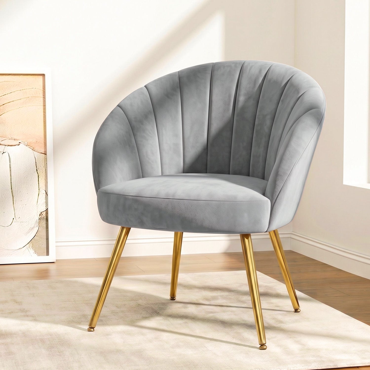 Artiss Armchair Velvet Grey Eloise-Furniture > Living Room-PEROZ Accessories