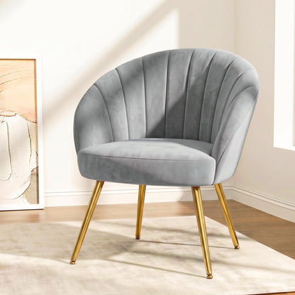 Artiss Armchair Velvet Grey Eloise-Furniture > Living Room-PEROZ Accessories