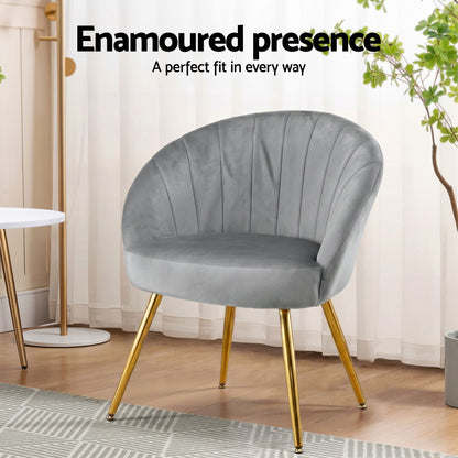Artiss Armchair Velvet Grey Eloise-Furniture > Living Room-PEROZ Accessories