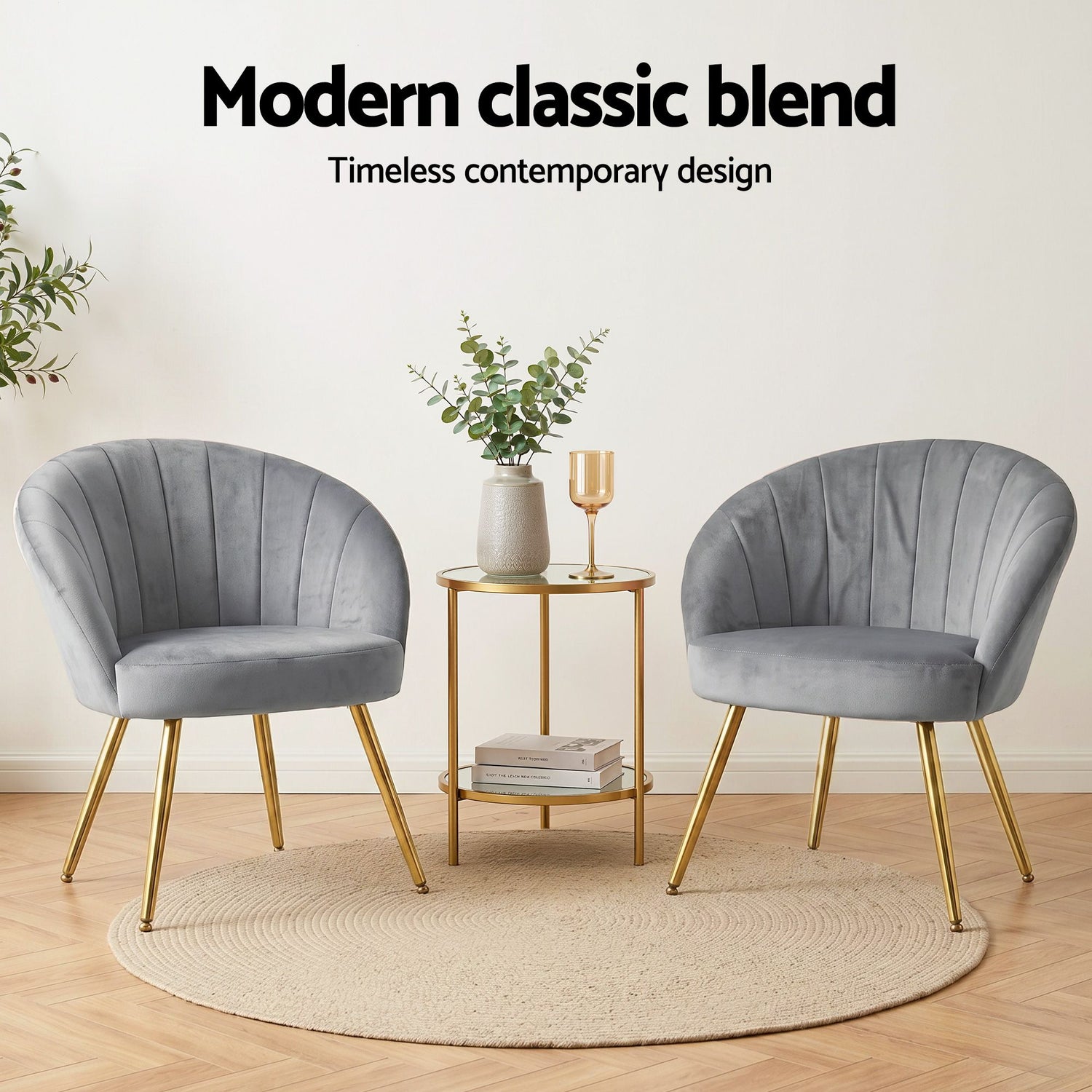 Artiss Armchair Velvet Grey Eloise-Furniture > Living Room-PEROZ Accessories
