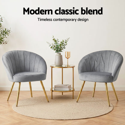 Artiss Armchair Velvet Grey Eloise-Furniture > Living Room-PEROZ Accessories