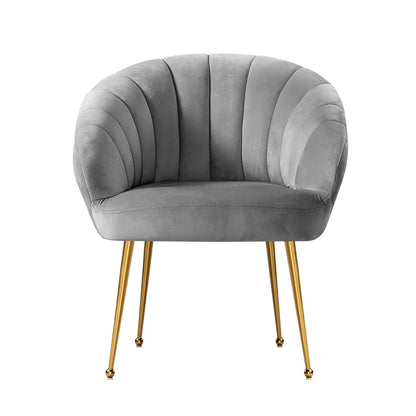 Artiss Armchair Velvet Grey Eloise-Furniture &gt; Living Room-PEROZ Accessories