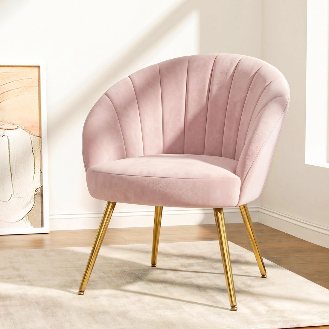 Artiss Armchair Velvet Pink Eloise-Armchairs-PEROZ Accessories