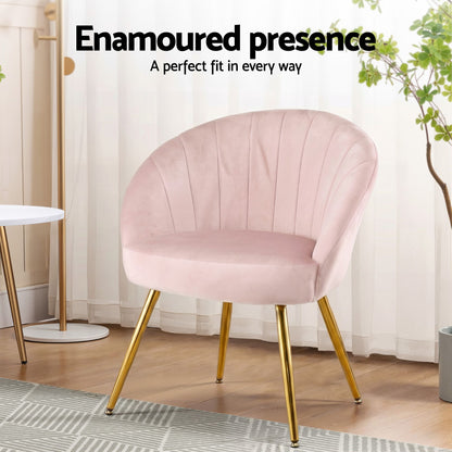 Artiss Armchair Velvet Pink Eloise-Armchairs-PEROZ Accessories