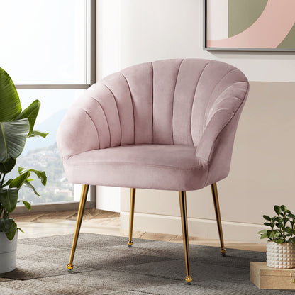 Artiss Armchair Velvet Pink Eloise-Armchairs-PEROZ Accessories