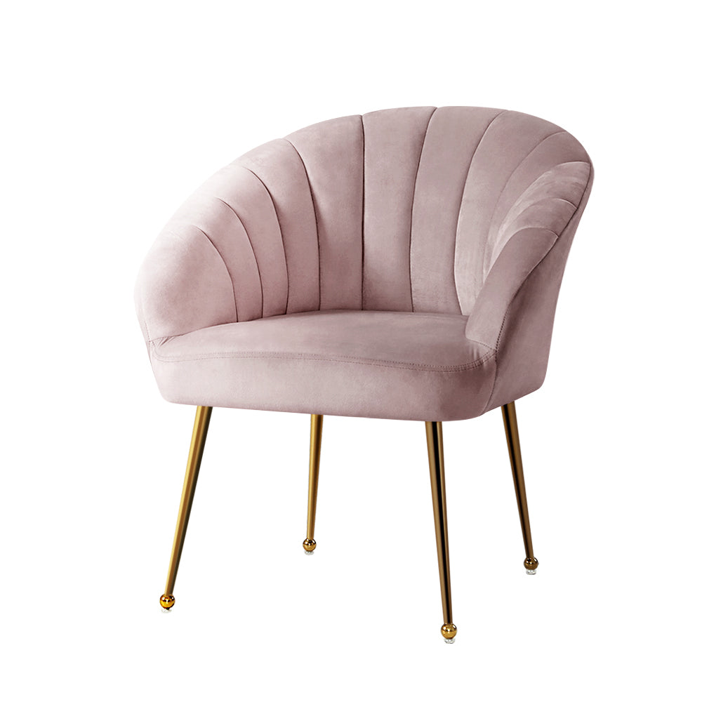 Artiss Armchair Velvet Pink Eloise-Armchairs-PEROZ Accessories