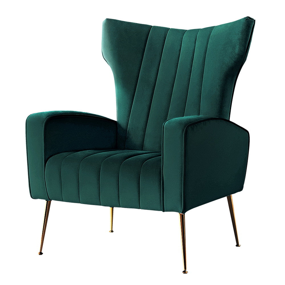 Artiss Armchair Green Velvet Kate-Furniture &gt; Living Room-PEROZ Accessories
