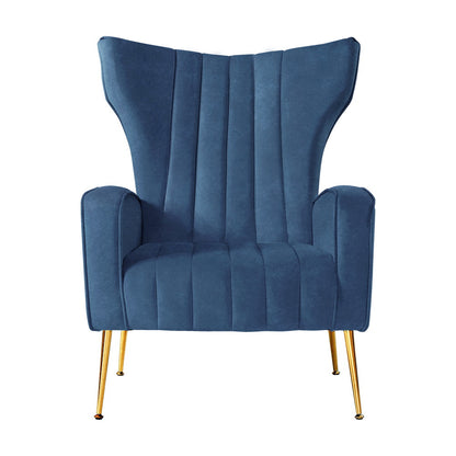 Artiss Armchair Navy Velvet Kate-Armchairs-PEROZ Accessories