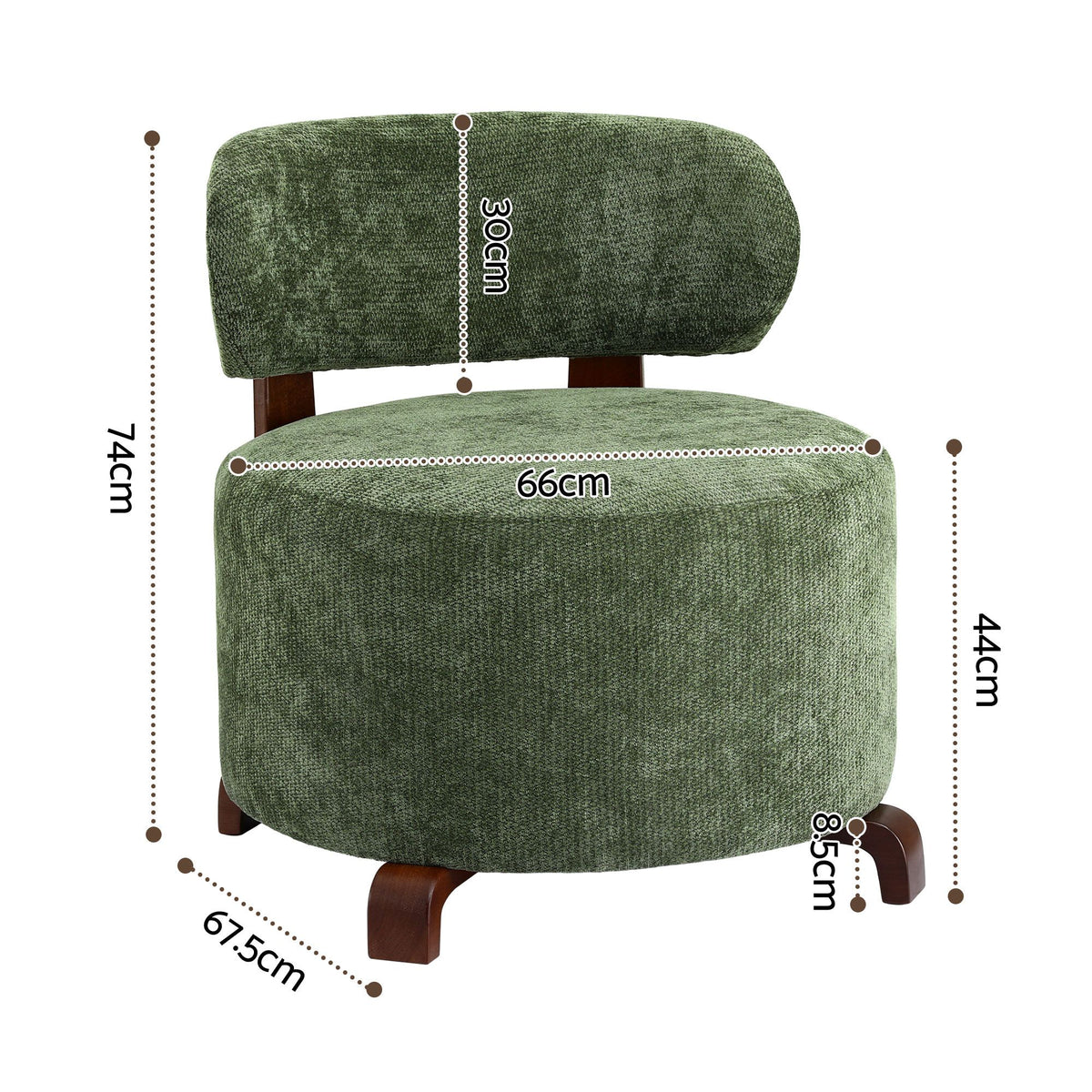 Artiss Armchair Occasional Chair Linen Upholstered Curved Backrest Green-Furniture > Bar Stools &amp; Chairs > Arm Chairs &amp; Recliners-PEROZ Accessories