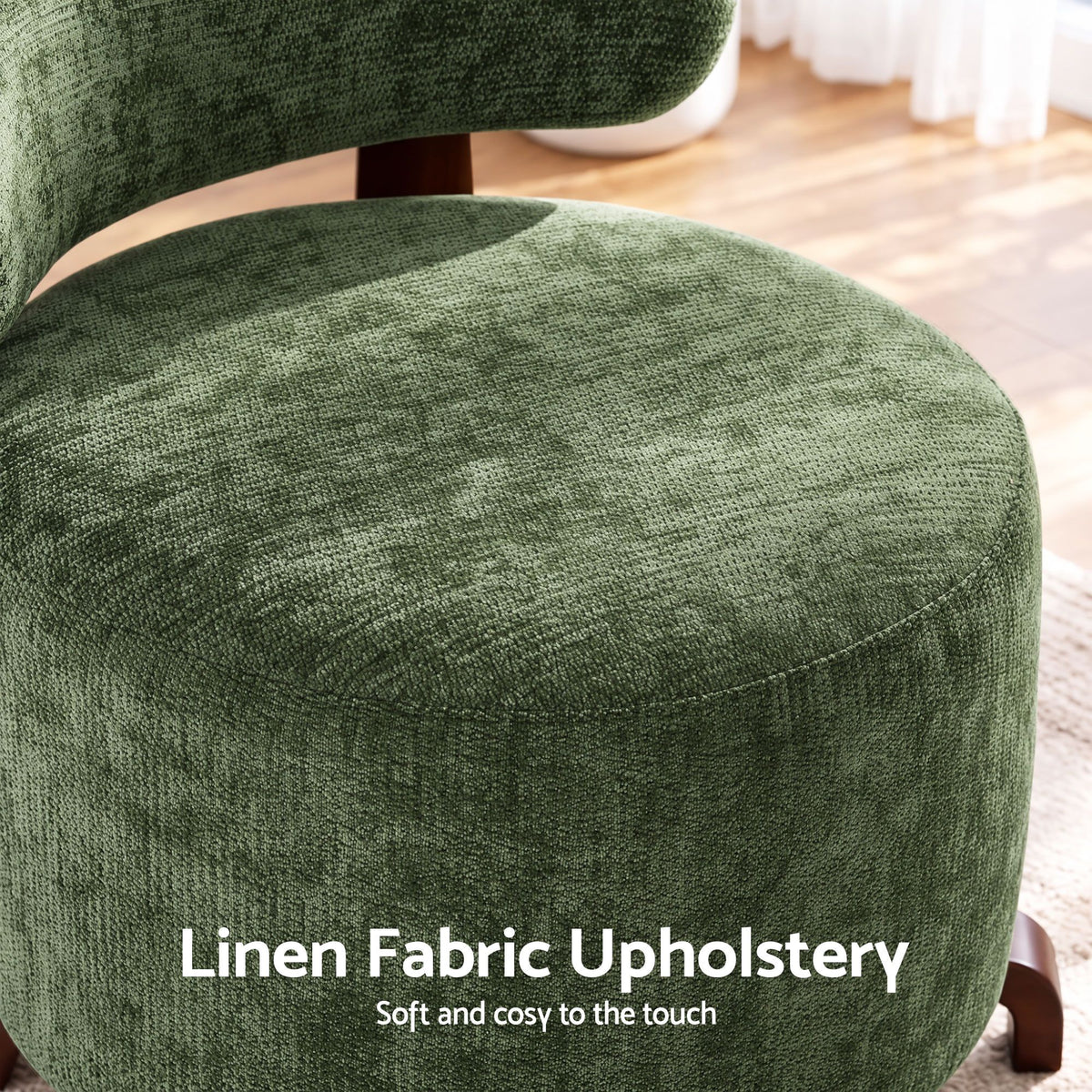 Artiss Armchair Occasional Chair Linen Upholstered Curved Backrest Green-Furniture > Bar Stools &amp; Chairs > Arm Chairs &amp; Recliners-PEROZ Accessories