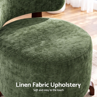 Artiss Armchair Occasional Chair Linen Upholstered Curved Backrest Green-Furniture > Bar Stools &amp; Chairs > Arm Chairs &amp; Recliners-PEROZ Accessories