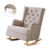 Artiss Rocking Chair Armchair Linen Fabric Beige Gaia-Armchairs-PEROZ Accessories