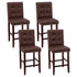 Artiss 4x Bar Stools Kitchen Dining Chairs Counter PU Leather Wooden Ada Brown-Furniture > Bar Stools & Chairs > Table & Bar Stools-PEROZ Accessories