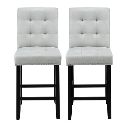 Artiss 2x Bar Stools Kitchen Dining Chairs Counter Fabric Stool Wooden Ada Grey-Furniture &gt; Bar Stools &amp; Chairs &gt; Table &amp; Bar Stools-PEROZ Accessories