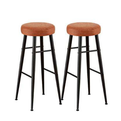 Artiss 2x Bar Stools Kitchen Dining Chairs Counter Round PU Leather Lane Brown-Furniture &gt; Bar Stools &amp; Chairs &gt; Table &amp; Bar Stools-PEROZ Accessories