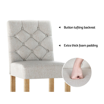 Artiss 2x Bar Stools Linen Upholstered Chairs-Furniture &gt; Bar Stools &amp; Chairs-PEROZ Accessories