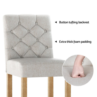 Artiss 4x Bar Stools Linen Upholstered Chairs-Furniture &gt; Bar Stools &amp; Chairs &gt; Massage Chairs-PEROZ Accessories
